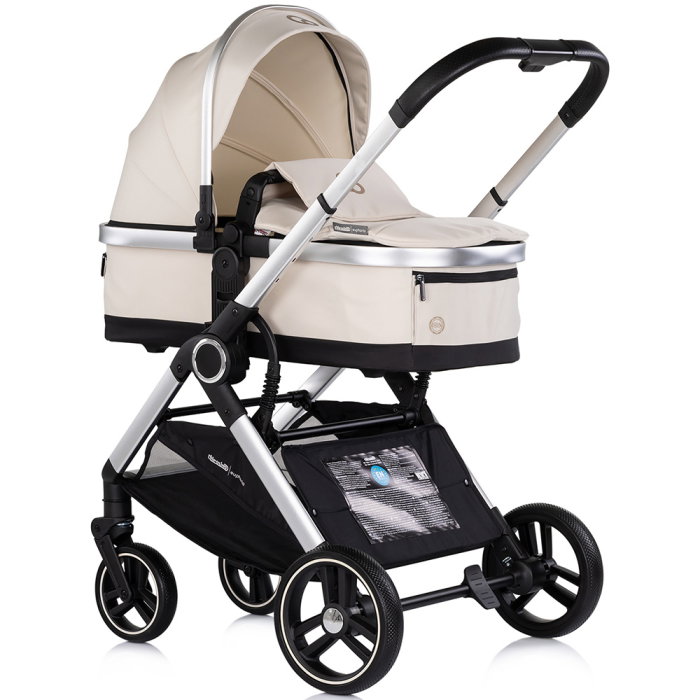 Carucior Chipolino Euphoria 3 in 1, de la nastere pana la 22 kg, include scoica auto i-size, cadru usor, pliere usoara, husa de picioare si geanta incluse, Cashmere [2]