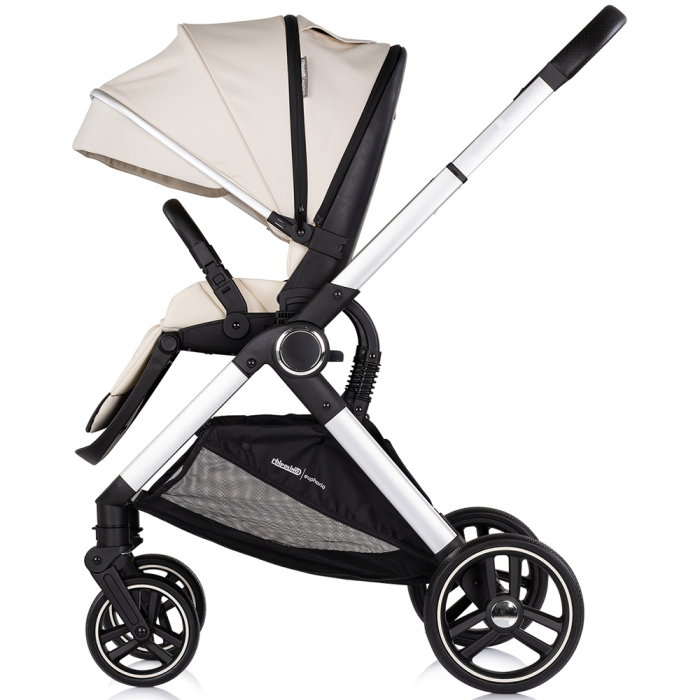 Carucior Chipolino Euphoria 3 in 1, de la nastere pana la 22 kg, include scoica auto i-size, cadru usor, pliere usoara, husa de picioare si geanta incluse, Cashmere [7]