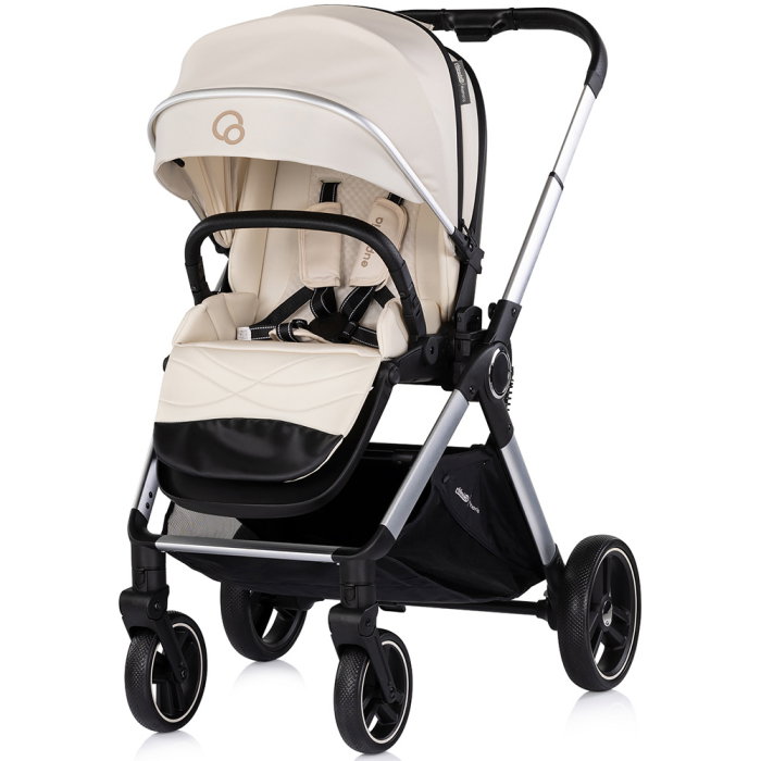 Carucior Chipolino Euphoria 3 in 1, de la nastere pana la 22 kg, include scoica auto i-size, cadru usor, pliere usoara, husa de picioare si geanta incluse, Cashmere [5]
