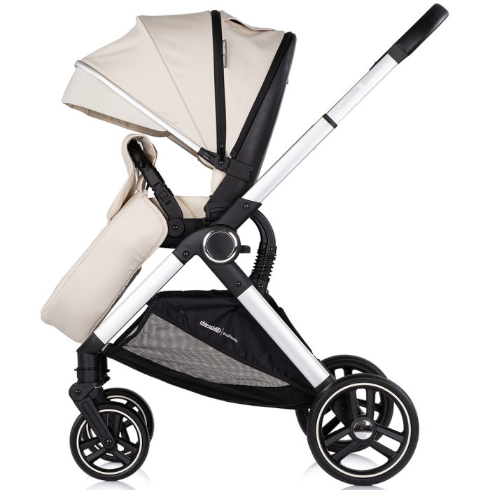 Carucior Chipolino Euphoria 3 in 1, de la nastere pana la 22 kg, include scoica auto i-size, cadru usor, pliere usoara, husa de picioare si geanta incluse, Cashmere [9]