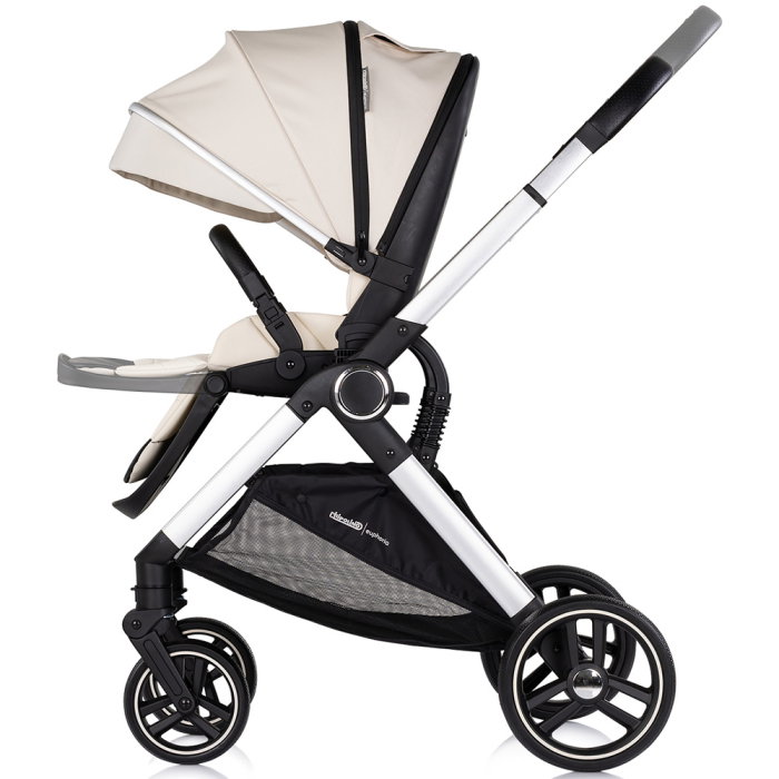 Carucior Chipolino Euphoria 3 in 1, de la nastere pana la 22 kg, include scoica auto i-size, cadru usor, pliere usoara, husa de picioare si geanta incluse, Cashmere [8]
