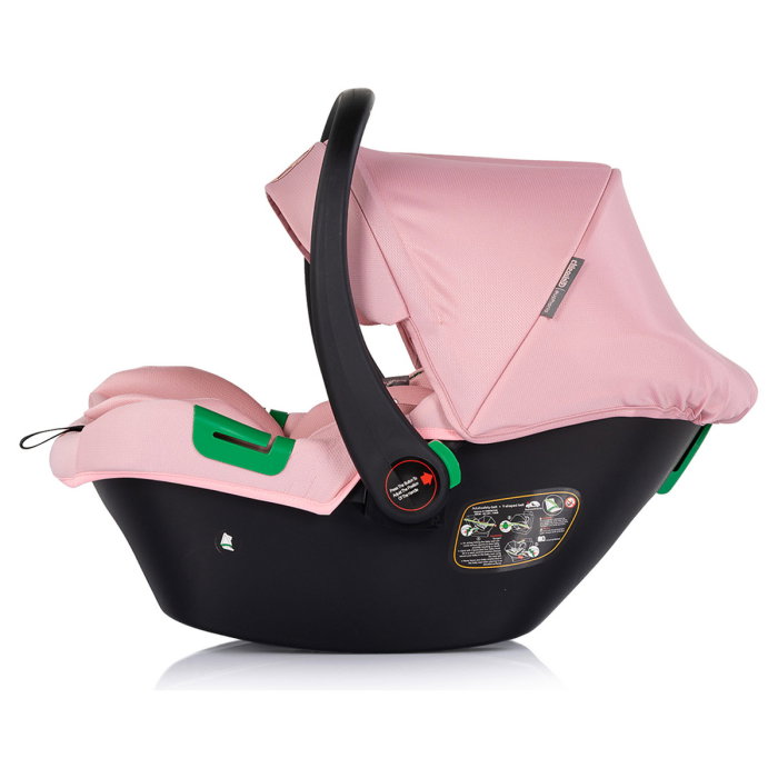 Carucior Chipolino Euphoria 3 in 1, de la nastere pana la 22 kg, include scoica auto i-size, cadru usor, pliere usoara, husa de picioare si geanta incluse, Powder pink [30]