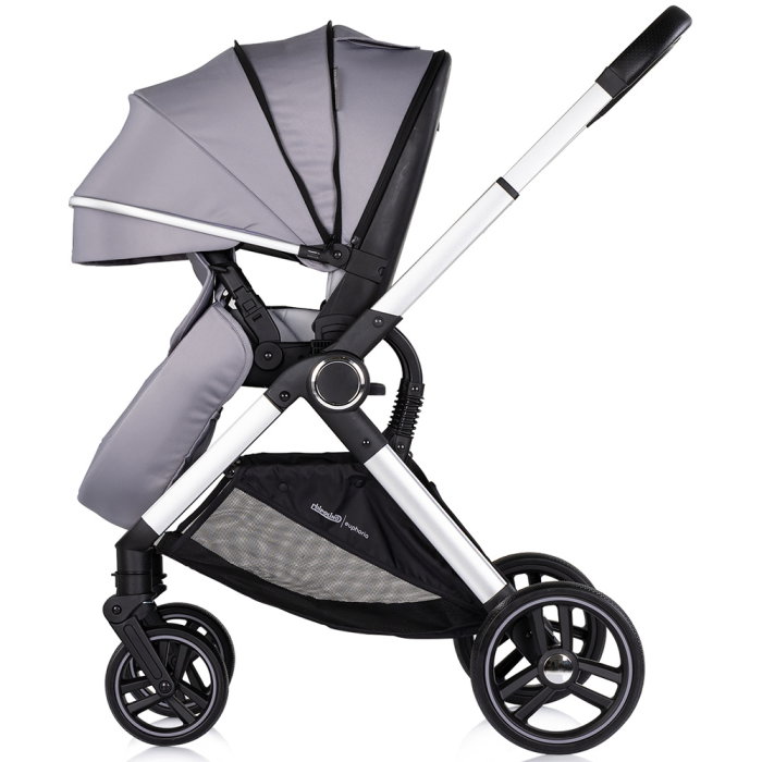 Carucior Chipolino Euphoria 3 in 1, de la nastere pana la 22 kg, include scoica auto i-size, cadru usor, pliere usoara, husa de picioare si geanta incluse, Platinum [10]