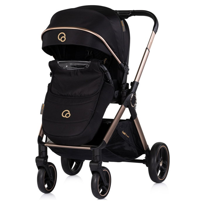 Carucior Chipolino Euphoria 3 in 1, de la nastere pana la 22 kg, include scoica auto i-size, cadru usor, pliere usoara, husa de picioare si geanta incluse, Noir [6]