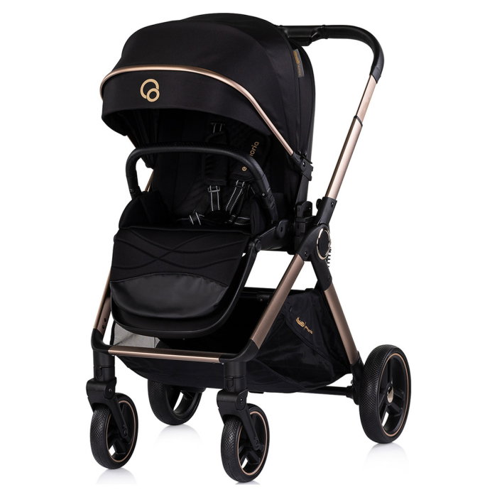 Carucior Chipolino Euphoria 3 in 1, de la nastere pana la 22 kg, include scoica auto i-size, cadru usor, pliere usoara, husa de picioare si geanta incluse, Noir [5]