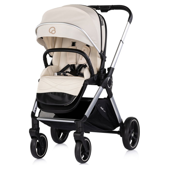 Carucior Chipolino Euphoria 3 in 1, de la nastere pana la 22 kg, include scoica auto i-size, cadru usor, pliere usoara, husa de picioare si geanta incluse, Cashmere [5]
