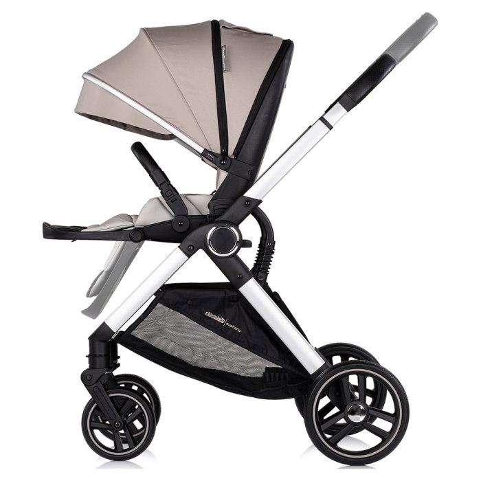 Carucior Chipolino Euphoria 3 in 1, de la nastere pana la 22 kg, include scoica auto i-size, cadru usor, pliere usoara, husa de picioare si geanta incluse, Latte [8]