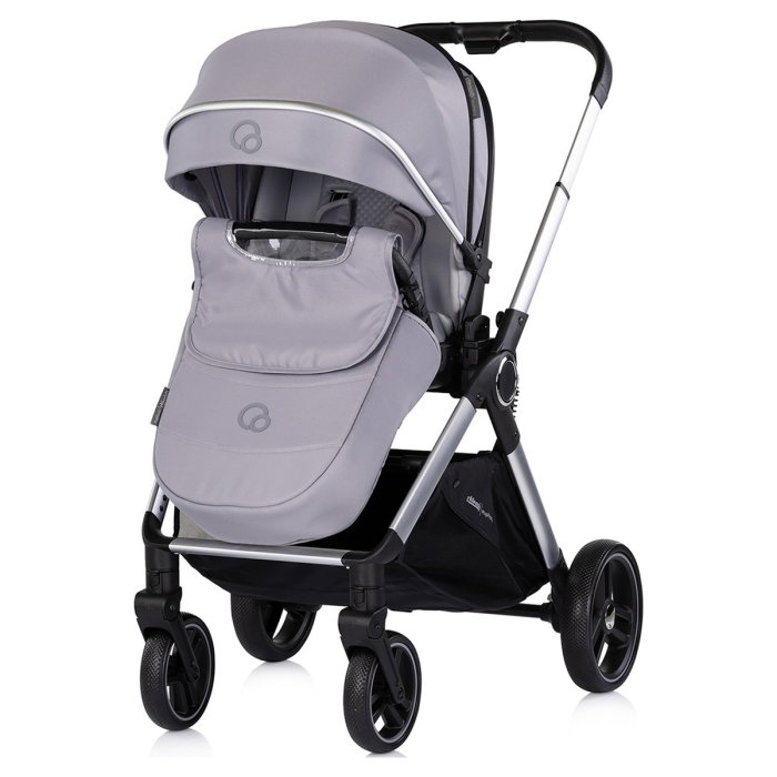 Carucior Chipolino Euphoria 3 in 1, de la nastere pana la 22 kg, include scoica auto i-size, cadru usor, pliere usoara, husa de picioare si geanta incluse, Platinum [6]