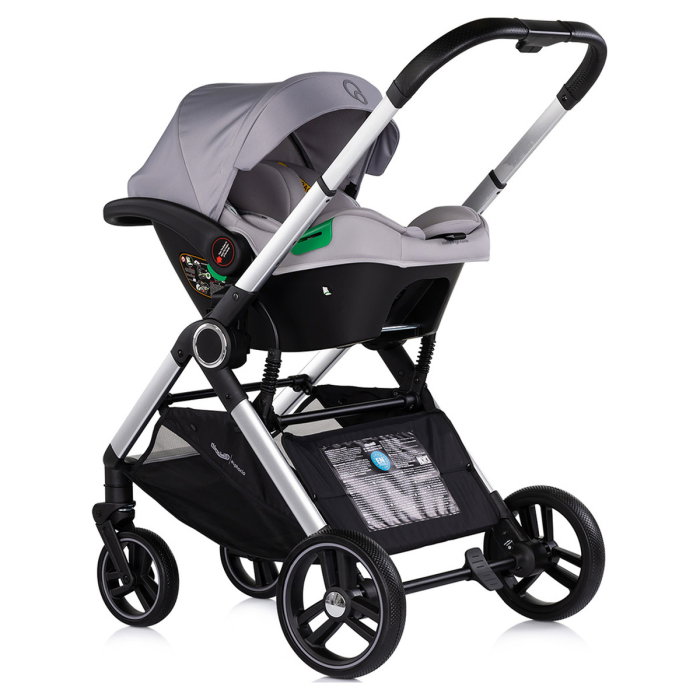 Carucior Chipolino Euphoria 3 in 1, de la nastere pana la 22 kg, include scoica auto i-size, cadru usor, pliere usoara, husa de picioare si geanta incluse, Platinum [13]