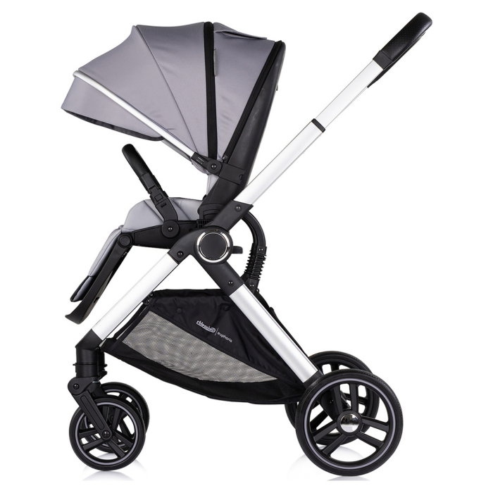 Carucior Chipolino Euphoria 3 in 1, de la nastere pana la 22 kg, include scoica auto i-size, cadru usor, pliere usoara, husa de picioare si geanta incluse, Platinum [7]