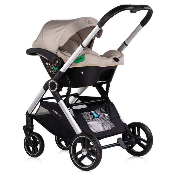 Carucior Chipolino Euphoria 3 in 1, de la nastere pana la 22 kg, include scoica auto i-size, cadru usor, pliere usoara, husa de picioare si geanta incluse, Latte [13]