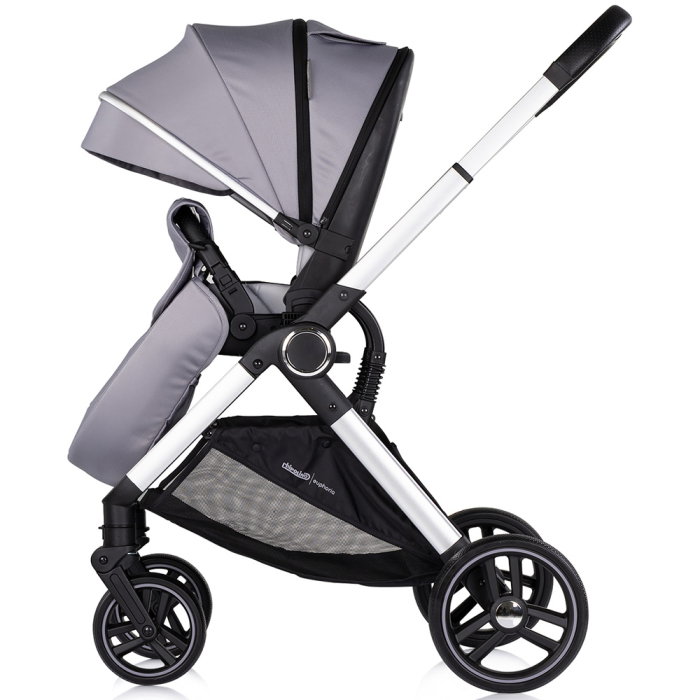 Carucior Chipolino Euphoria 3 in 1, de la nastere pana la 22 kg, include scoica auto i-size, cadru usor, pliere usoara, husa de picioare si geanta incluse, Platinum [9]