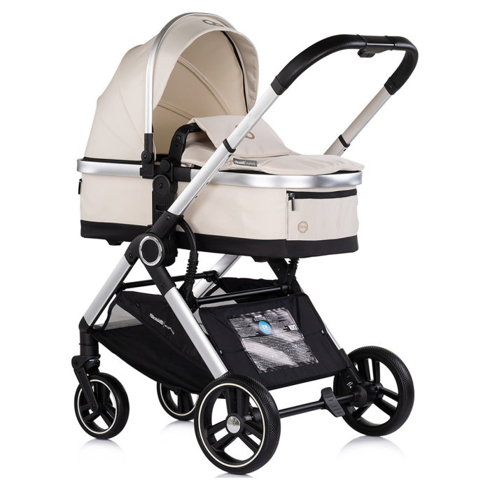 Carucior Chipolino Euphoria 3 in 1, de la nastere pana la 22 kg, include scoica auto i-size, cadru usor, pliere usoara, husa de picioare si geanta incluse, Cashmere [2]
