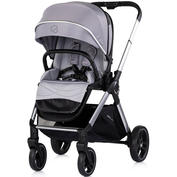 Carucior Chipolino Euphoria 3 in 1, de la nastere pana la 22 kg, include scoica auto i-size, cadru usor, pliere usoara, husa de picioare si geanta incluse, Platinum [5]