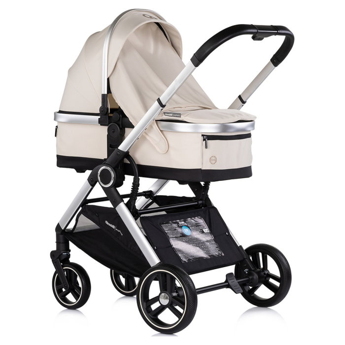 Carucior Chipolino Euphoria 3 in 1, de la nastere pana la 22 kg, include scoica auto i-size, cadru usor, pliere usoara, husa de picioare si geanta incluse, Cashmere [3]