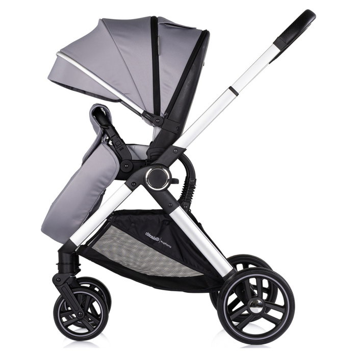 Carucior Chipolino Euphoria 3 in 1, de la nastere pana la 22 kg, include scoica auto i-size, cadru usor, pliere usoara, husa de picioare si geanta incluse, Platinum [9]