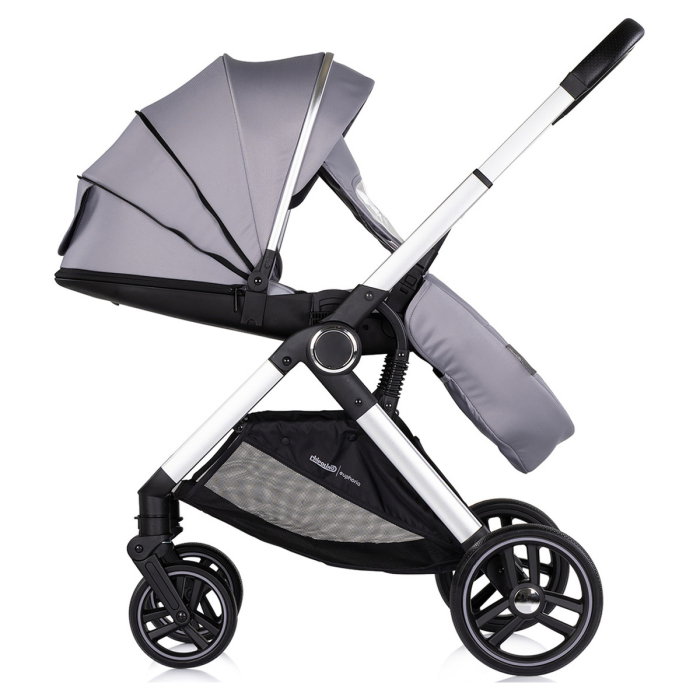 Carucior Chipolino Euphoria 3 in 1, de la nastere pana la 22 kg, include scoica auto i-size, cadru usor, pliere usoara, husa de picioare si geanta incluse, Platinum [11]