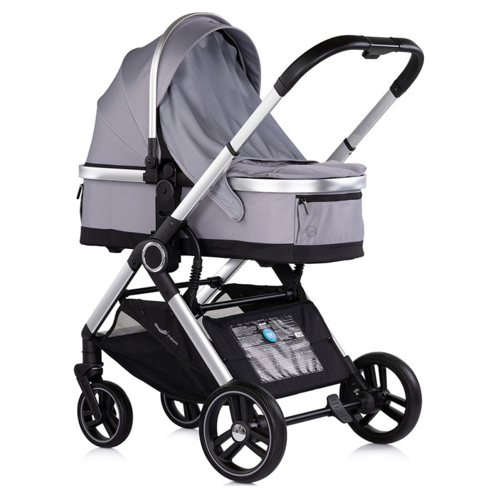 Carucior Chipolino Euphoria 3 in 1, de la nastere pana la 22 kg, include scoica auto i-size, cadru usor, pliere usoara, husa de picioare si geanta incluse, Platinum [3]