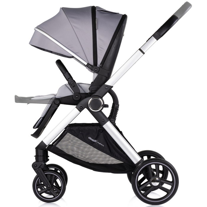 Carucior Chipolino Euphoria 3 in 1, de la nastere pana la 22 kg, include scoica auto i-size, cadru usor, pliere usoara, husa de picioare si geanta incluse, Platinum [8]
