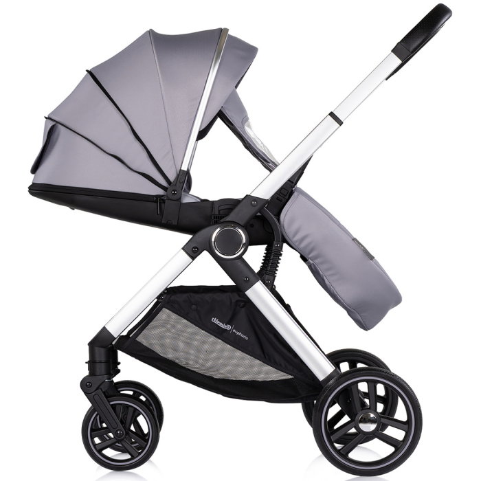 Carucior Chipolino Euphoria 3 in 1, de la nastere pana la 22 kg, include scoica auto i-size, cadru usor, pliere usoara, husa de picioare si geanta incluse, Platinum [11]