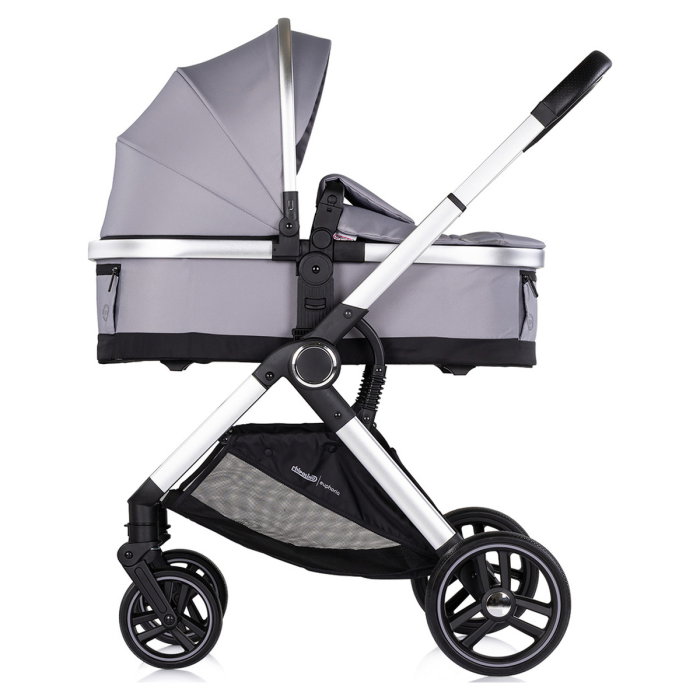 Carucior Chipolino Euphoria 3 in 1, de la nastere pana la 22 kg, include scoica auto i-size, cadru usor, pliere usoara, husa de picioare si geanta incluse, Platinum [4]