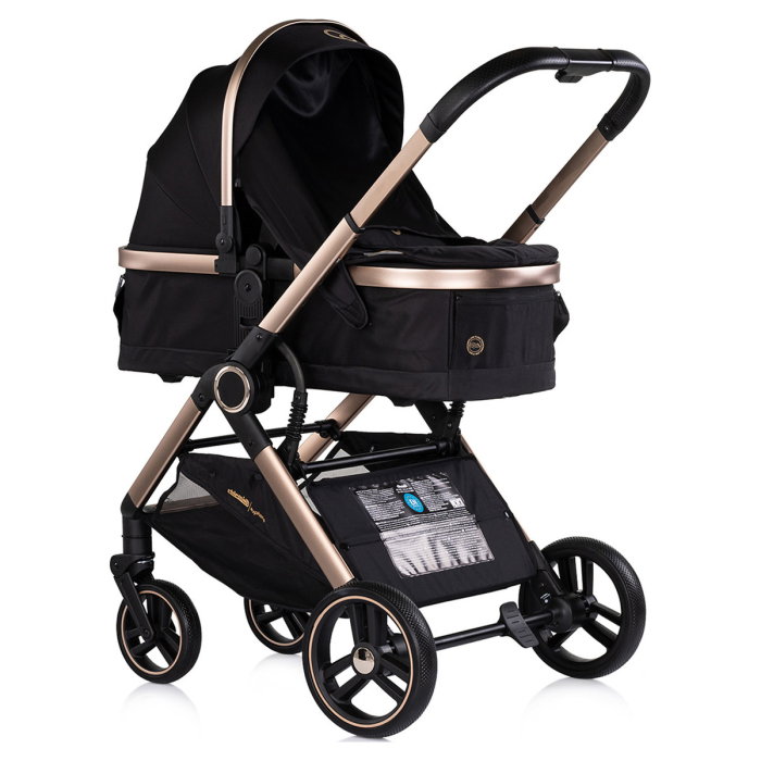 Carucior Chipolino Euphoria 3 in 1, de la nastere pana la 22 kg, include scoica auto i-size, cadru usor, pliere usoara, husa de picioare si geanta incluse, Noir [3]