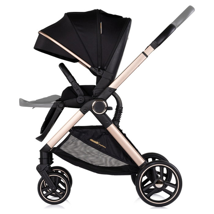 Carucior Chipolino Euphoria 3 in 1, de la nastere pana la 22 kg, include scoica auto i-size, cadru usor, pliere usoara, husa de picioare si geanta incluse, Noir [8]