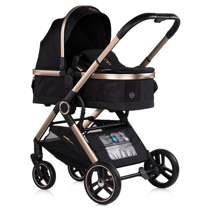 Carucior Chipolino Euphoria 3 in 1, de la nastere pana la 22 kg, include scoica auto i-size, cadru usor, pliere usoara, husa de picioare si geanta incluse, Noir [2]