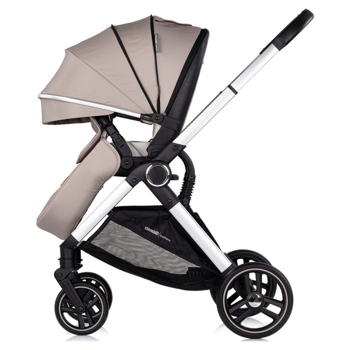 Carucior Chipolino Euphoria 3 in 1, de la nastere pana la 22 kg, include scoica auto i-size, cadru usor, pliere usoara, husa de picioare si geanta incluse, Latte [10]