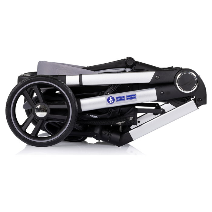 Carucior Chipolino Euphoria 3 in 1, de la nastere pana la 22 kg, include scoica auto i-size, cadru usor, pliere usoara, husa de picioare si geanta incluse, Platinum [14]