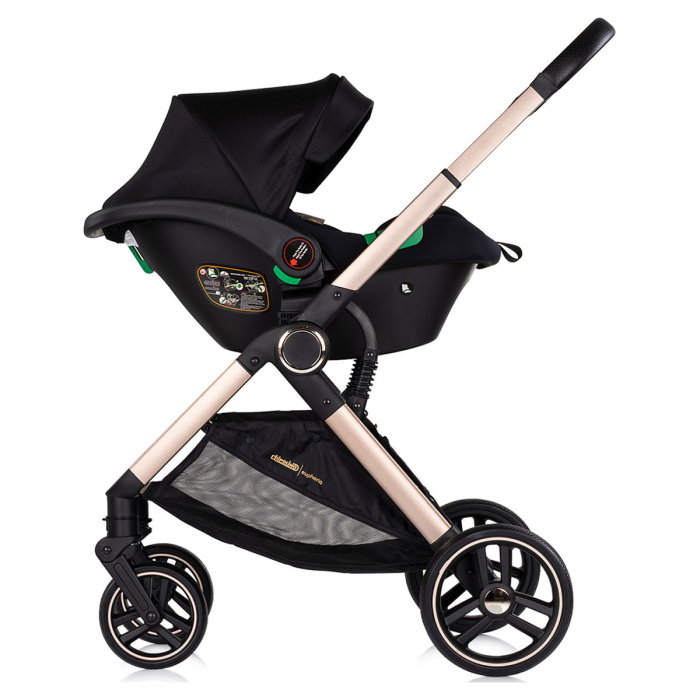 Carucior Chipolino Euphoria 3 in 1, de la nastere pana la 22 kg, include scoica auto i-size, cadru usor, pliere usoara, husa de picioare si geanta incluse, Noir [12]