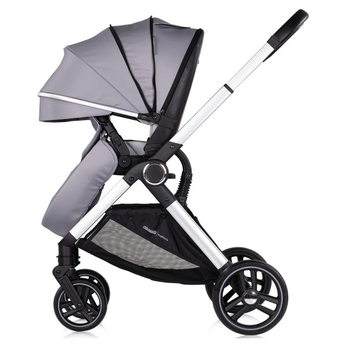 Carucior Chipolino Euphoria 3 in 1, de la nastere pana la 22 kg, include scoica auto i-size, cadru usor, pliere usoara, husa de picioare si geanta incluse, Platinum [10]