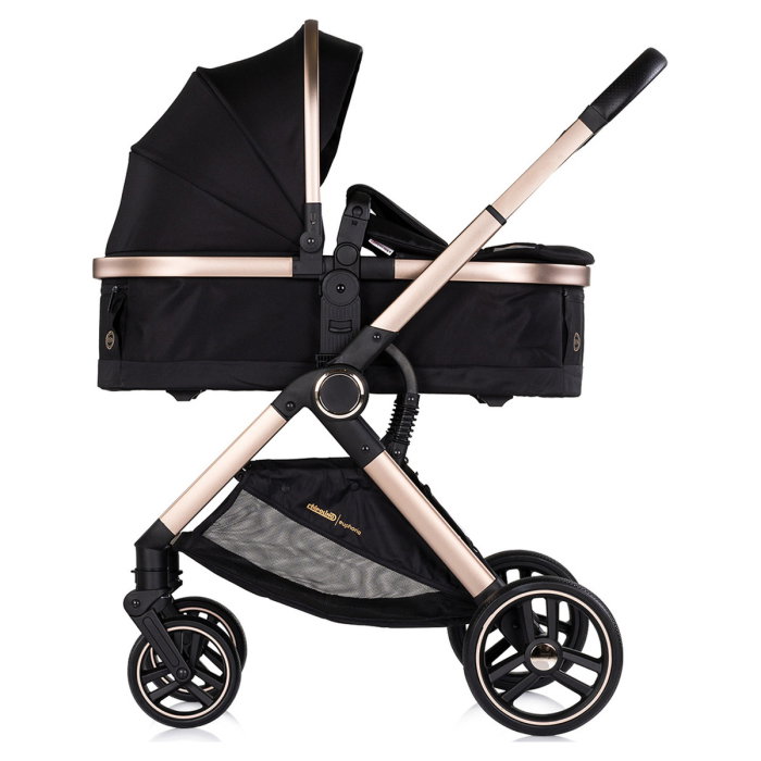 Carucior Chipolino Euphoria 3 in 1, de la nastere pana la 22 kg, include scoica auto i-size, cadru usor, pliere usoara, husa de picioare si geanta incluse, Noir [4]