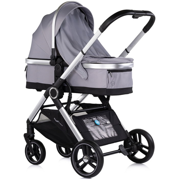 Carucior Chipolino Euphoria 3 in 1, de la nastere pana la 22 kg, include scoica auto i-size, cadru usor, pliere usoara, husa de picioare si geanta incluse, Platinum [3]