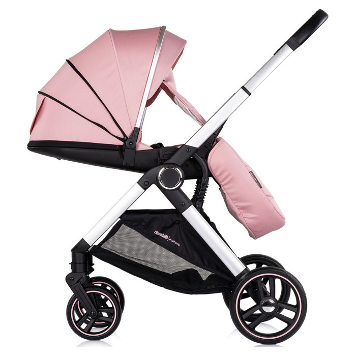 Carucior Chipolino Euphoria 3 in 1, de la nastere pana la 22 kg, include scoica auto i-size, cadru usor, pliere usoara, husa de picioare si geanta incluse, Powder pink [23]