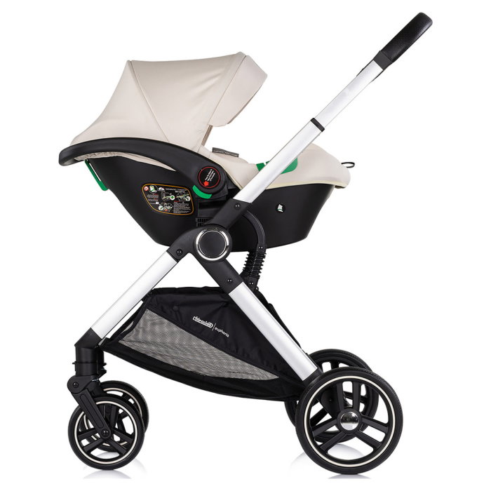 Carucior Chipolino Euphoria 3 in 1, de la nastere pana la 22 kg, include scoica auto i-size, cadru usor, pliere usoara, husa de picioare si geanta incluse, Cashmere [12]