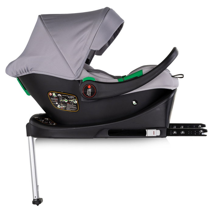 Carucior Chipolino Euphoria 3 in 1, de la nastere pana la 22 kg, include scoica auto i-size, cadru usor, pliere usoara, husa de picioare si geanta incluse, Platinum [21]