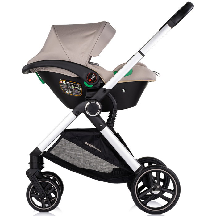 Carucior Chipolino Euphoria 3 in 1, de la nastere pana la 22 kg, include scoica auto i-size, cadru usor, pliere usoara, husa de picioare si geanta incluse, Latte [12]