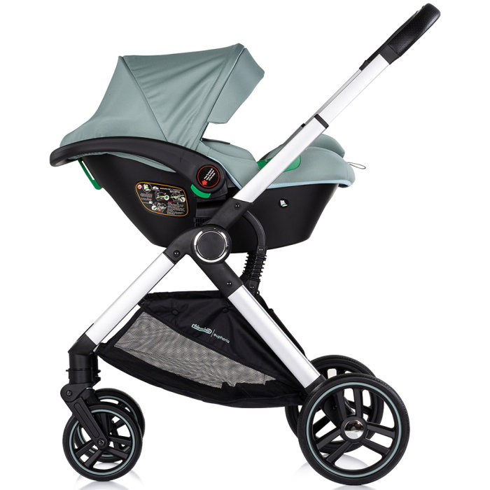 Carucior Chipolino Euphoria 3 in 1, de la nastere pana la 22 kg, include scoica auto i-size, cadru usor, pliere usoara, husa de picioare si geanta incluse, Matcha [12]