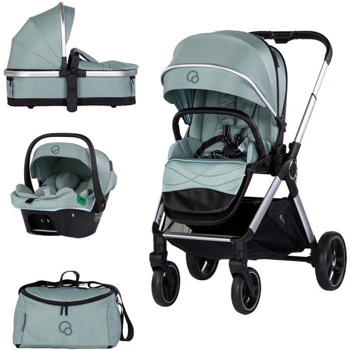 Carucior Chipolino Euphoria 3 in 1, de la nastere pana la 22 kg, include scoica auto i-size, cadru usor, pliere usoara, husa de picioare si geanta incluse, Matcha [1]