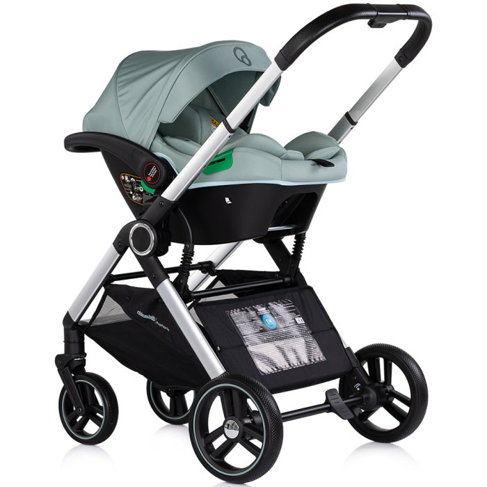 Carucior Chipolino Euphoria 3 in 1, de la nastere pana la 22 kg, include scoica auto i-size, cadru usor, pliere usoara, husa de picioare si geanta incluse, Matcha [13]