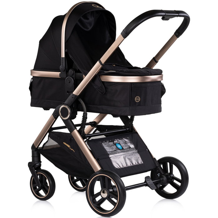 Carucior Chipolino Euphoria 3 in 1, de la nastere pana la 22 kg, include scoica auto i-size, cadru usor, pliere usoara, husa de picioare si geanta incluse, Noir [3]