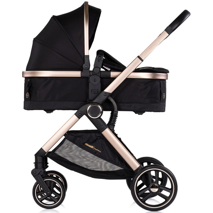 Carucior Chipolino Euphoria 3 in 1, de la nastere pana la 22 kg, include scoica auto i-size, cadru usor, pliere usoara, husa de picioare si geanta incluse, Noir [4]