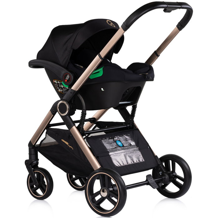 Carucior Chipolino Euphoria 3 in 1, de la nastere pana la 22 kg, include scoica auto i-size, cadru usor, pliere usoara, husa de picioare si geanta incluse, Noir [13]