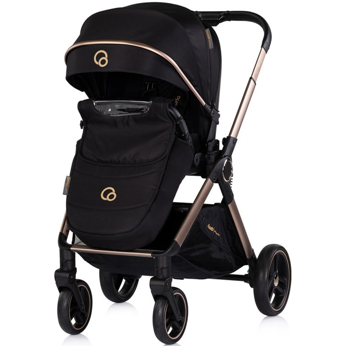 Carucior Chipolino Euphoria 3 in 1, de la nastere pana la 22 kg, include scoica auto i-size, cadru usor, pliere usoara, husa de picioare si geanta incluse, Noir [6]