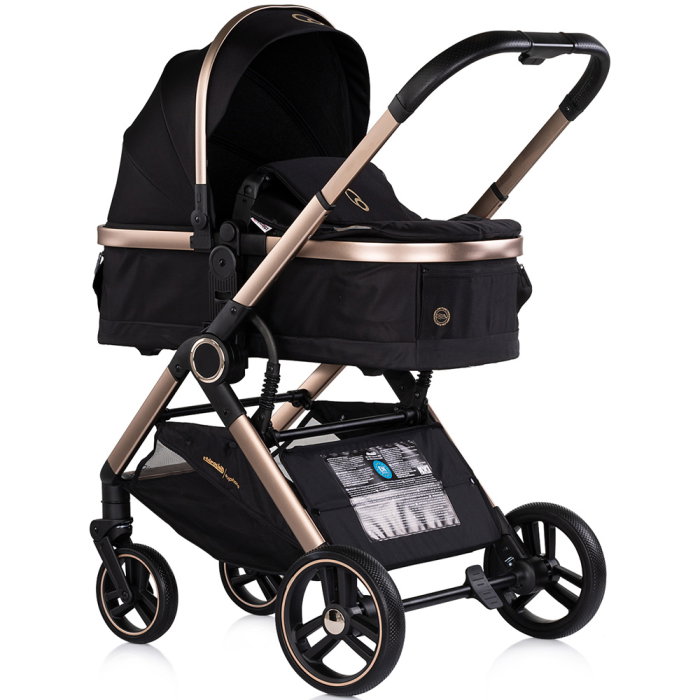 Carucior Chipolino Euphoria 3 in 1, de la nastere pana la 22 kg, include scoica auto i-size, cadru usor, pliere usoara, husa de picioare si geanta incluse, Noir [2]