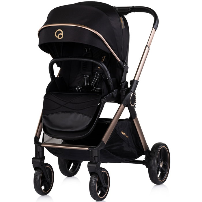 Carucior Chipolino Euphoria 3 in 1, de la nastere pana la 22 kg, include scoica auto i-size, cadru usor, pliere usoara, husa de picioare si geanta incluse, Noir [5]