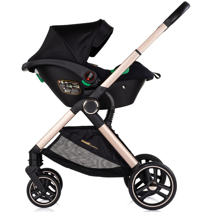 Carucior Chipolino Euphoria 3 in 1, de la nastere pana la 22 kg, include scoica auto i-size, cadru usor, pliere usoara, husa de picioare si geanta incluse, Noir [12]