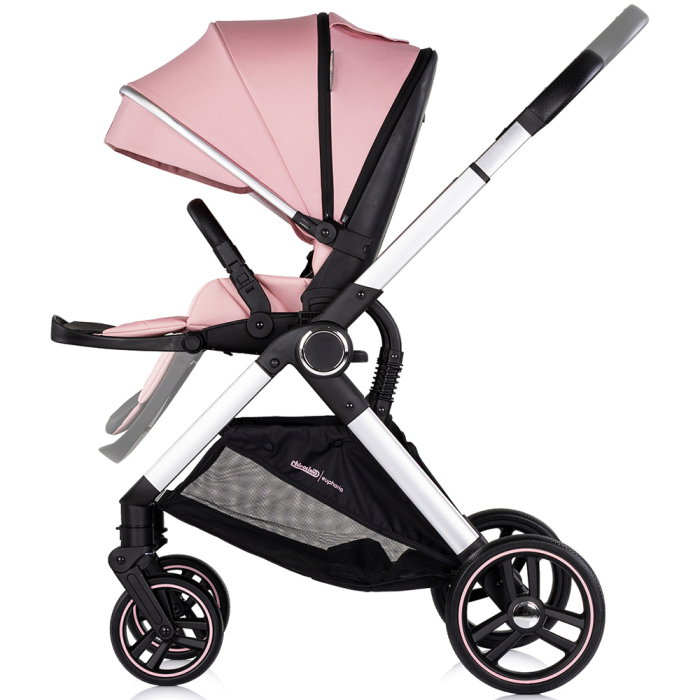 Carucior Chipolino Euphoria 3 in 1, de la nastere pana la 22 kg, include scoica auto i-size, cadru usor, pliere usoara, husa de picioare si geanta incluse, Powder pink [8]