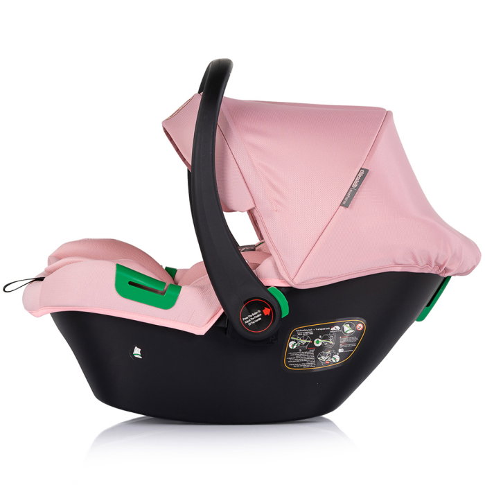 Carucior Chipolino Euphoria 3 in 1, de la nastere pana la 22 kg, include scoica auto i-size, cadru usor, pliere usoara, husa de picioare si geanta incluse, Powder pink [18]